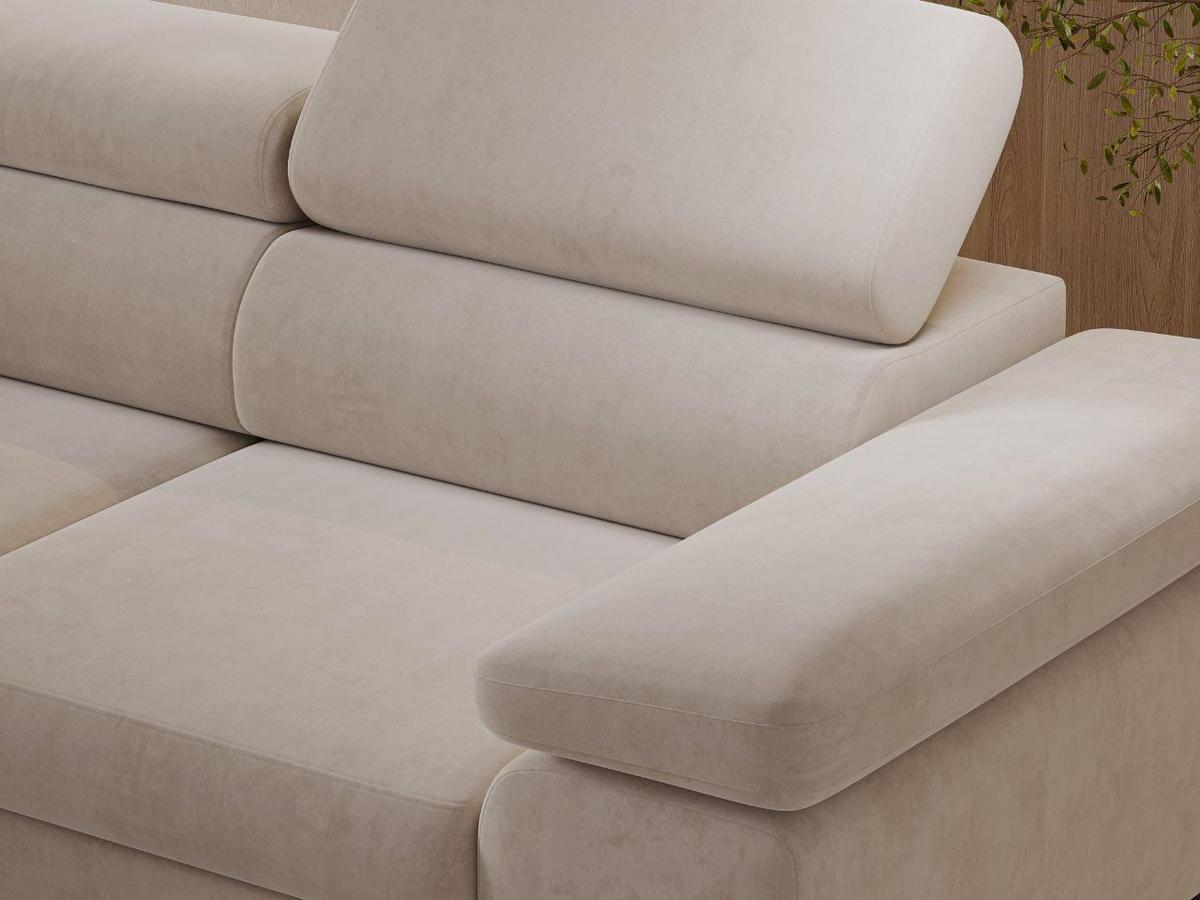 ECKSOFA Argon Beige Rechts - Beige/Schwarz, Holz/Textil (190/255cm) - Graingold