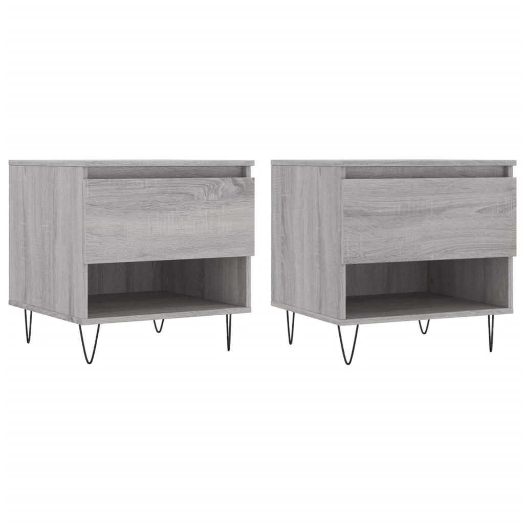 COUCHTISCHE 2 Stk. Grau Sonoma 50x46x50 cm Holzwerkstoff - Grau, Holzwerkstoff (50/46/50cm) - furnicato