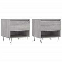 COUCHTISCHE 2 Stk. Grau Sonoma 50x46x50 cm Holzwerkstoff - Grau, Holzwerkstoff (50/46/50cm) - furnicato