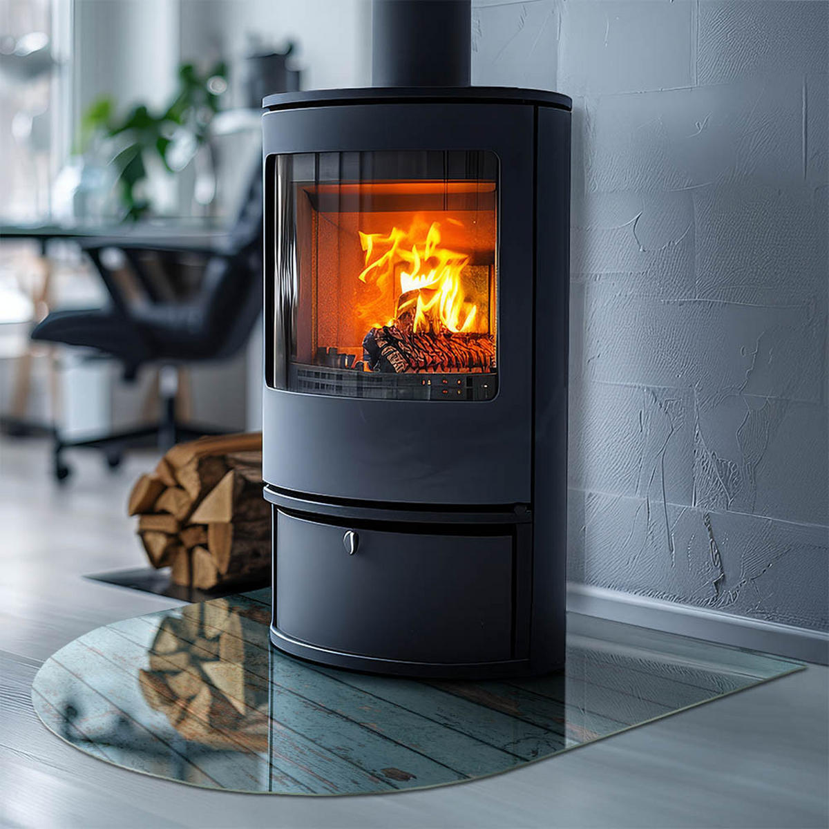 GLASPLATTE für Kamin 80x70 cm Türkis - Türkis, Glas (80/70/0.4cm) - ArtPrintCave