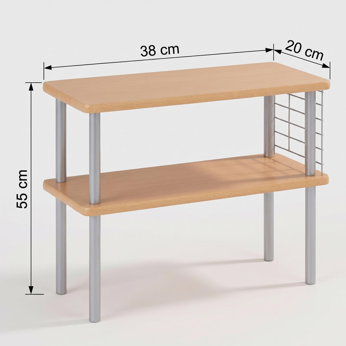 KÜCHENREGAL auf Arbeitsplatte 55/20/38 cm - Braun, Holzwerkstoff (20/38/55cm) - Kesper