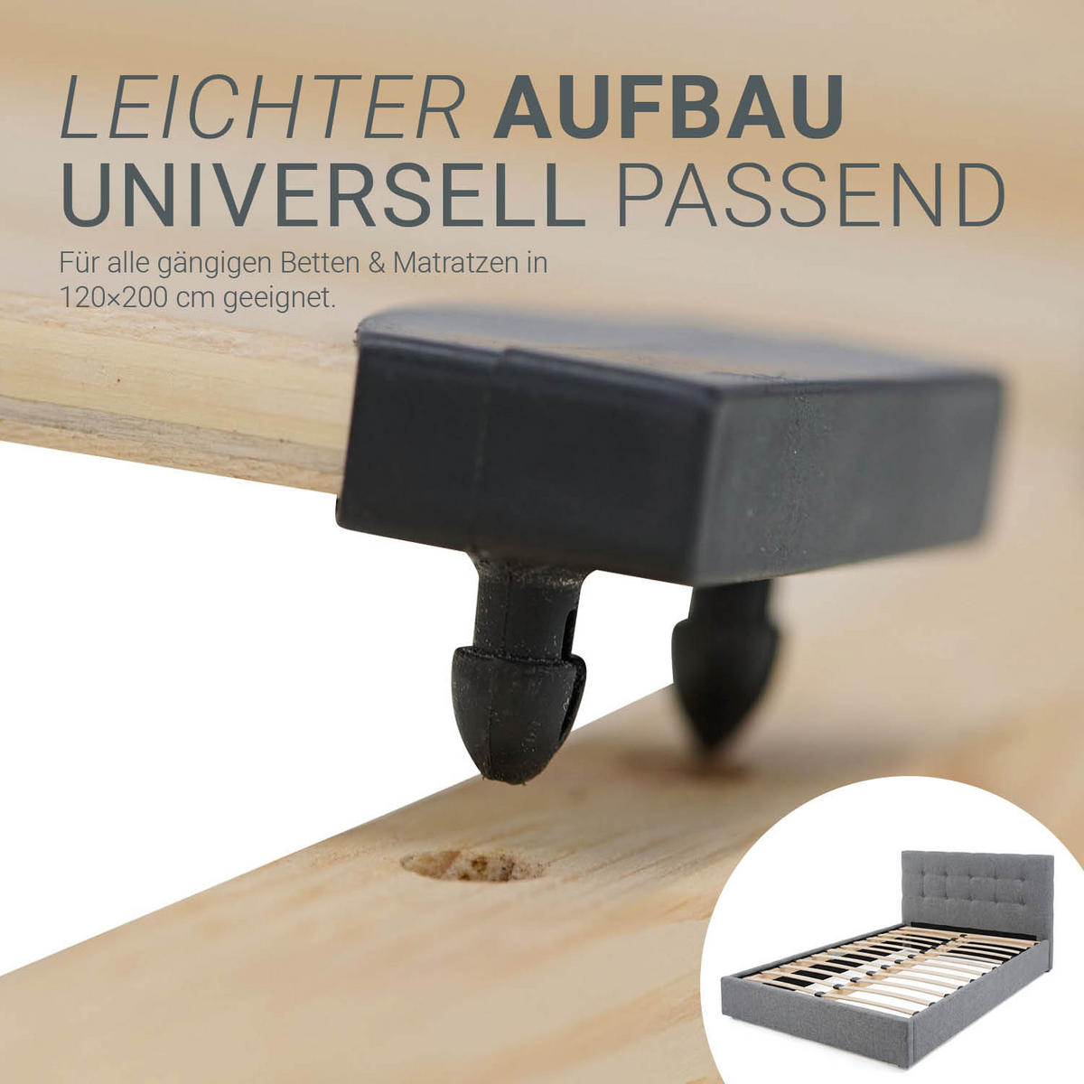 Lattenrost 120/200 cm Rollrost - Braun, Holz - Homestyle4u