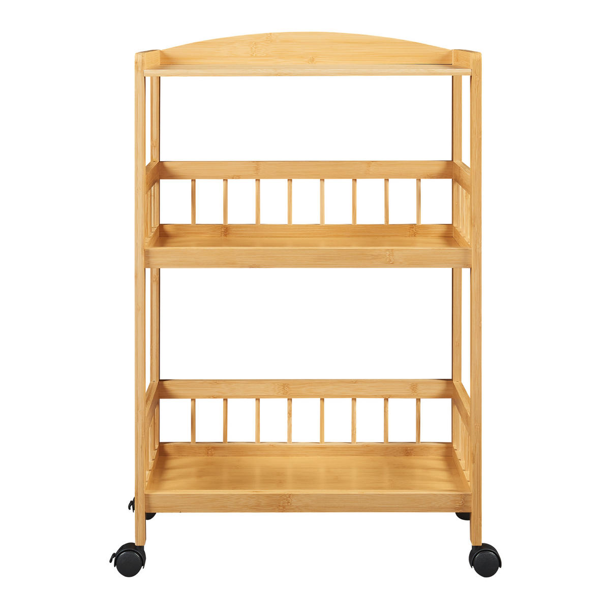 SERVIERWAGEN Huddinge - Schwarz/Naturfarben, Holz/Kunststoff (53/80/30cm) - [en.casa]