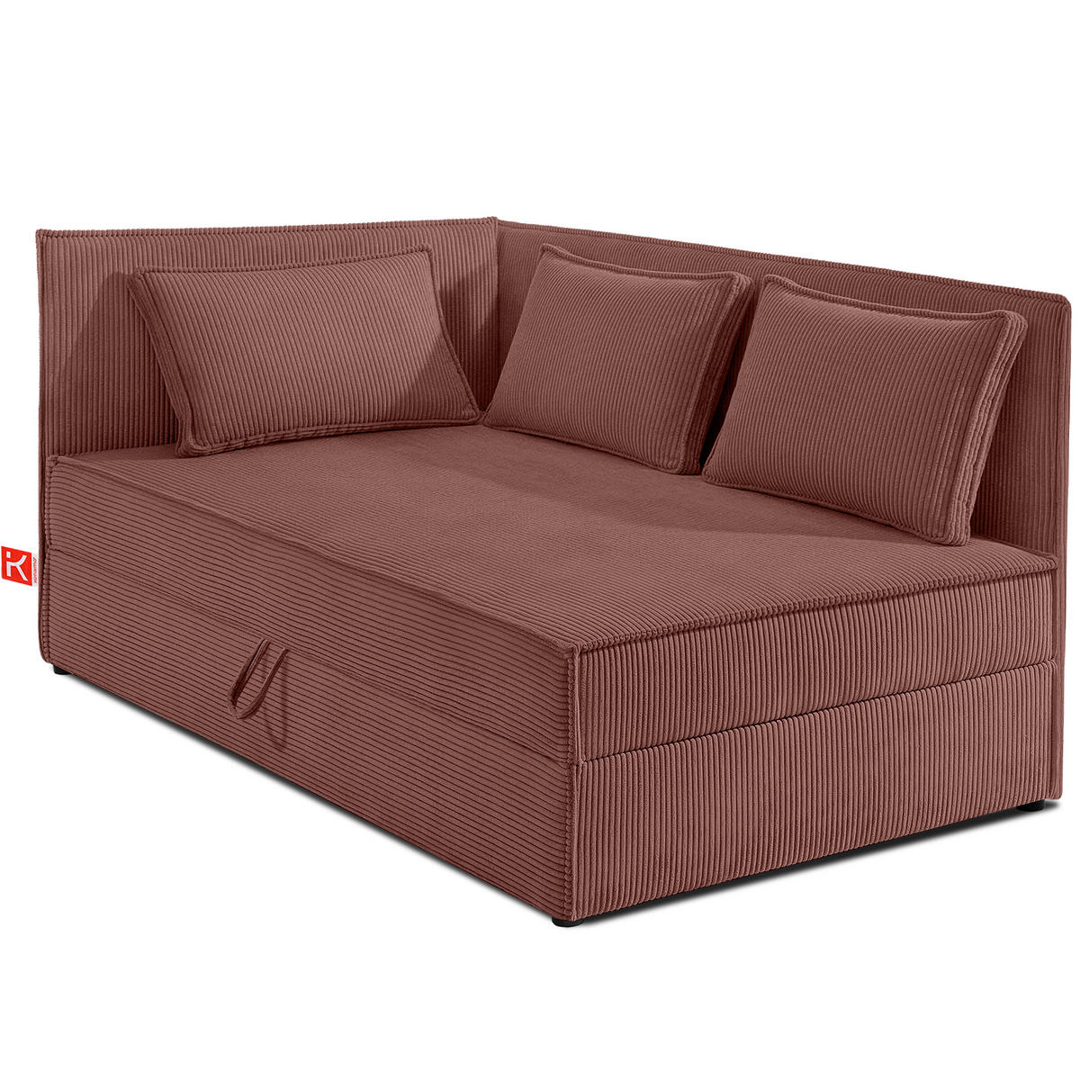 JUGENDBETT ROTI Einzelbett mit Bettkasten, 90x200cm, Bett mit Bonellmatratze, mit Rückenlehne - Pink/Schwarz, Holz/Holzwerkstoff (92/200cm) - KONSIMO®