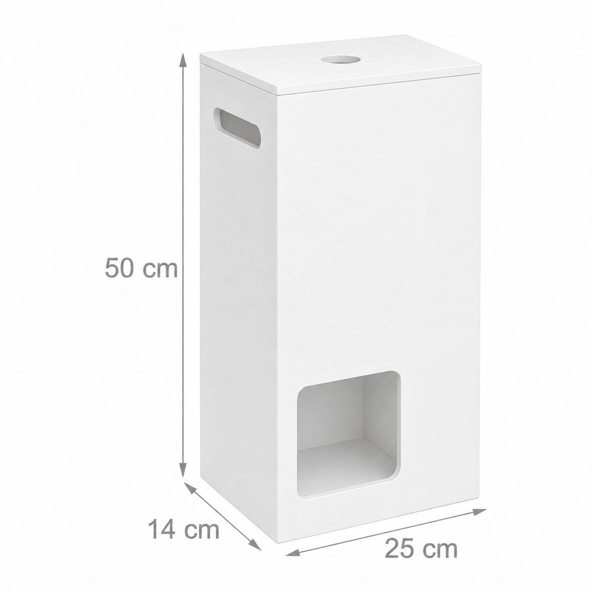 SUPORT Alb pentru hârtie igienică 8 role MDF - alb, compozit lemnos (25/50/14cm) - Relaxdays