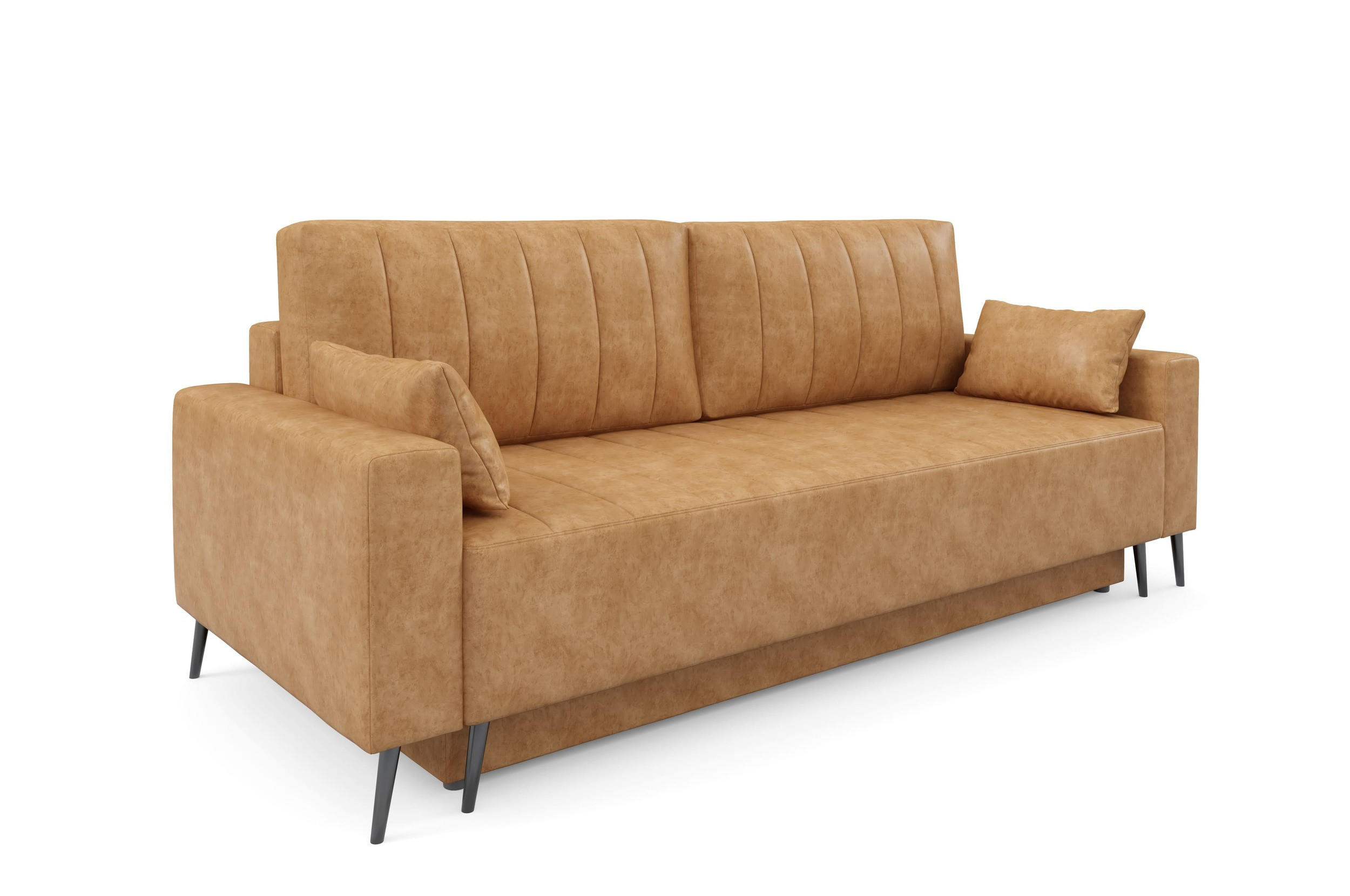 SCHLAFSOFA - Sofa Retros - Mustard (Goya 06) - Dunkelorange, Holz (229/95/99cm) - Möblo