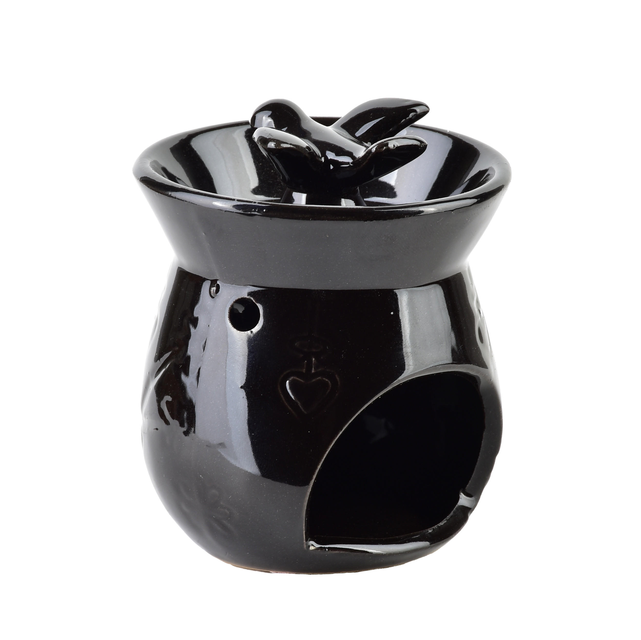 DUFTLAMPE Basic Schwarz 8/5/9 cm Keramik - Schwarz, Keramik (9cm) - Mondex