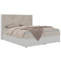 BOXSPRINGOVÁ POSTEĽ TRAVIT 140/200 - Béžová Manšestr - Topper Visco - H3 (stredne tvrdý) - čierna/béžová, textil/plast (140/200cm) - MKS