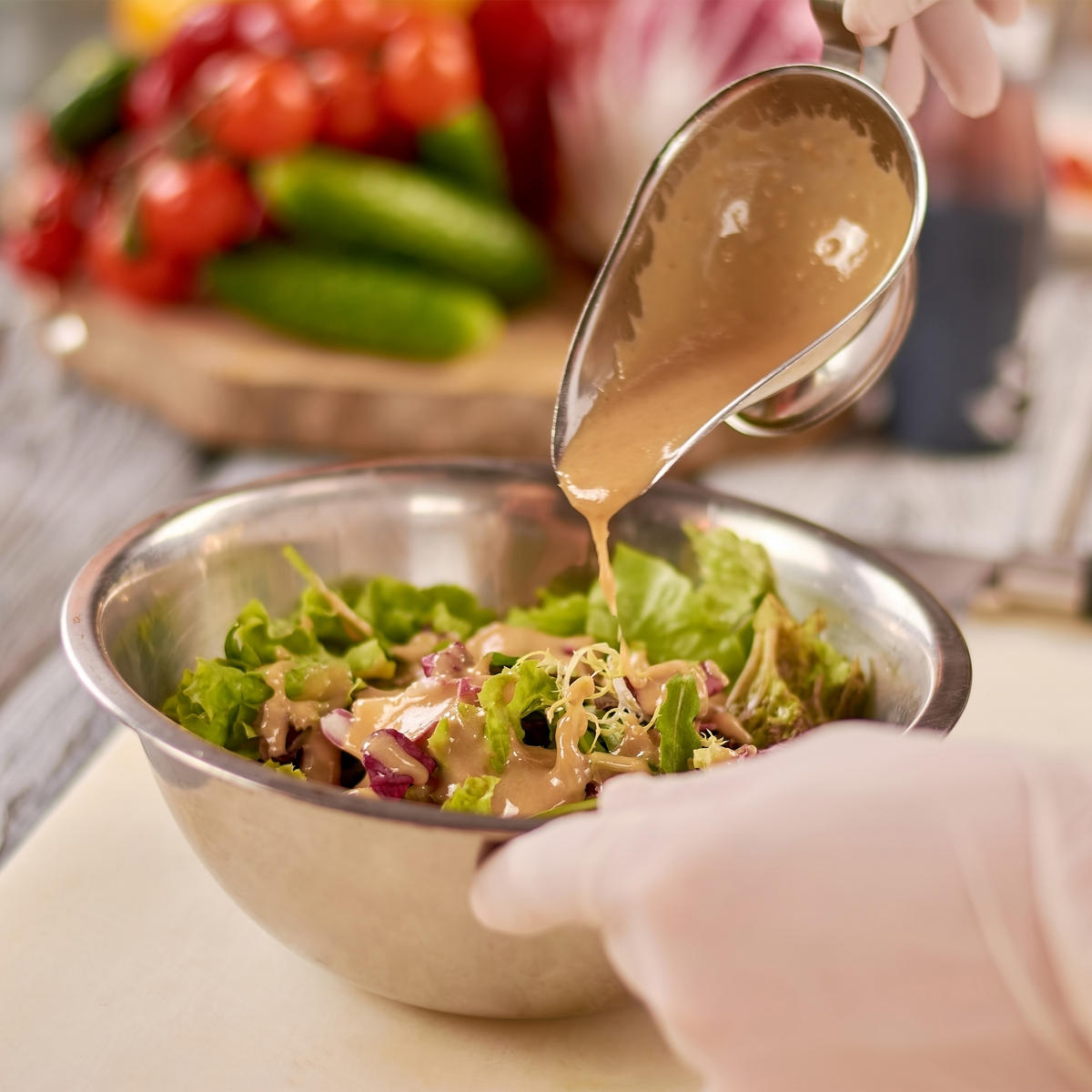 SÚPRAVA miešacích misiek - strieborná, kov - Relaxdays