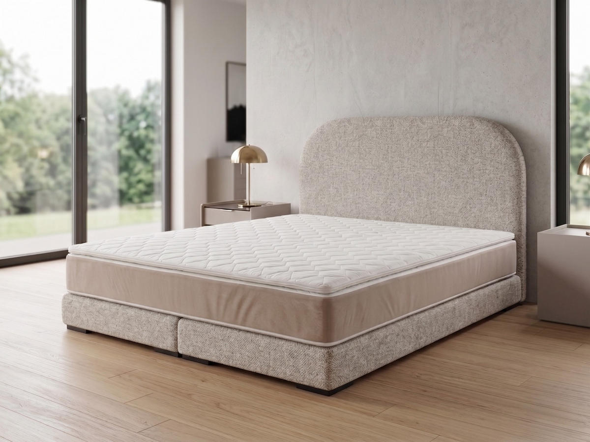 POLSTERBETT LEON1 90x 200 cm Farbe: Beige - Beige, Textil (90/200cm) - A&J MöbelLand