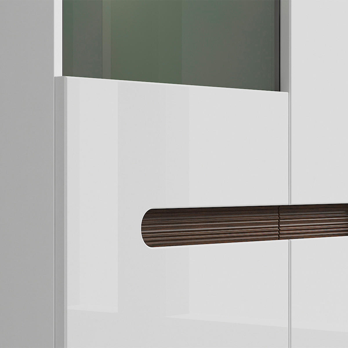 VITRÍNA Darrel Bílá - bílá, kompozitní dřevo (90/193/41cm) - Petits-meubles