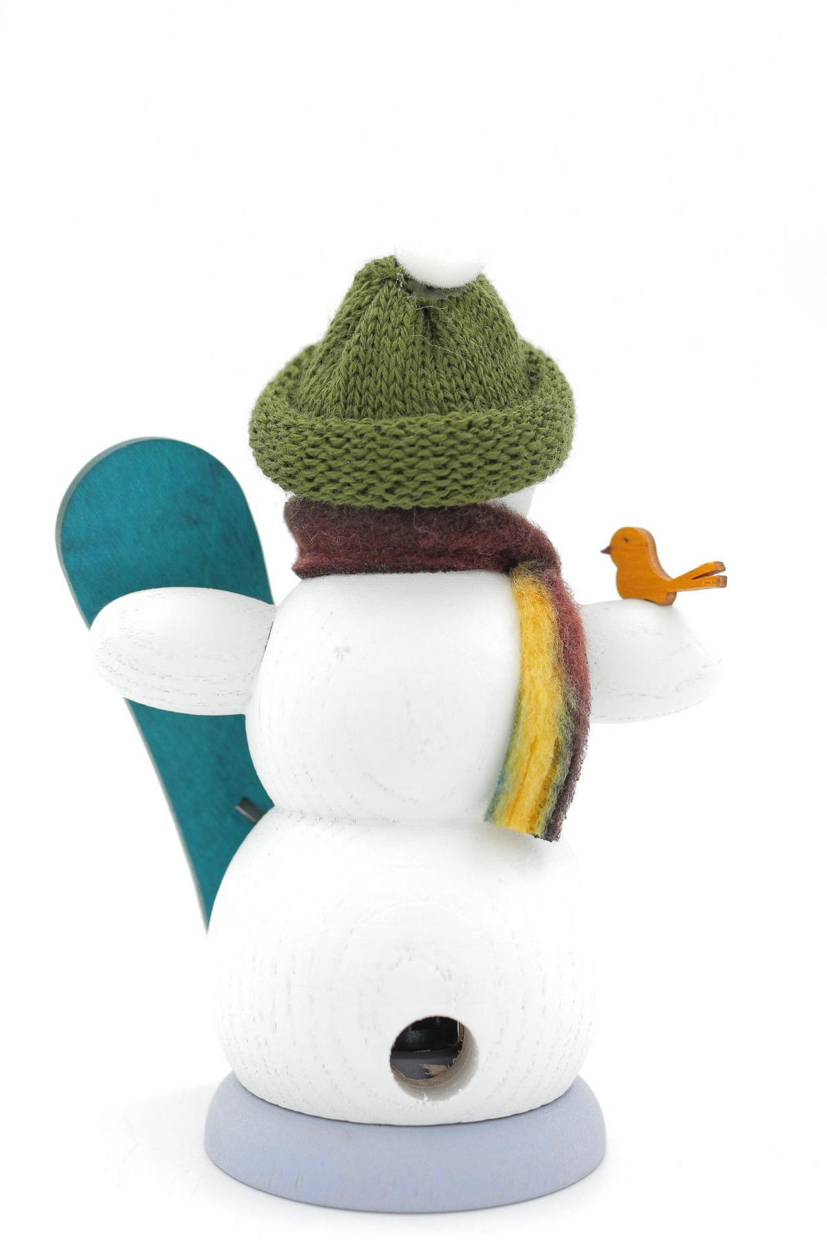 RAUCHFIGUR Schneemann mit Snowboard 13 cm - Multicolor, Holz (6/13/10cm)