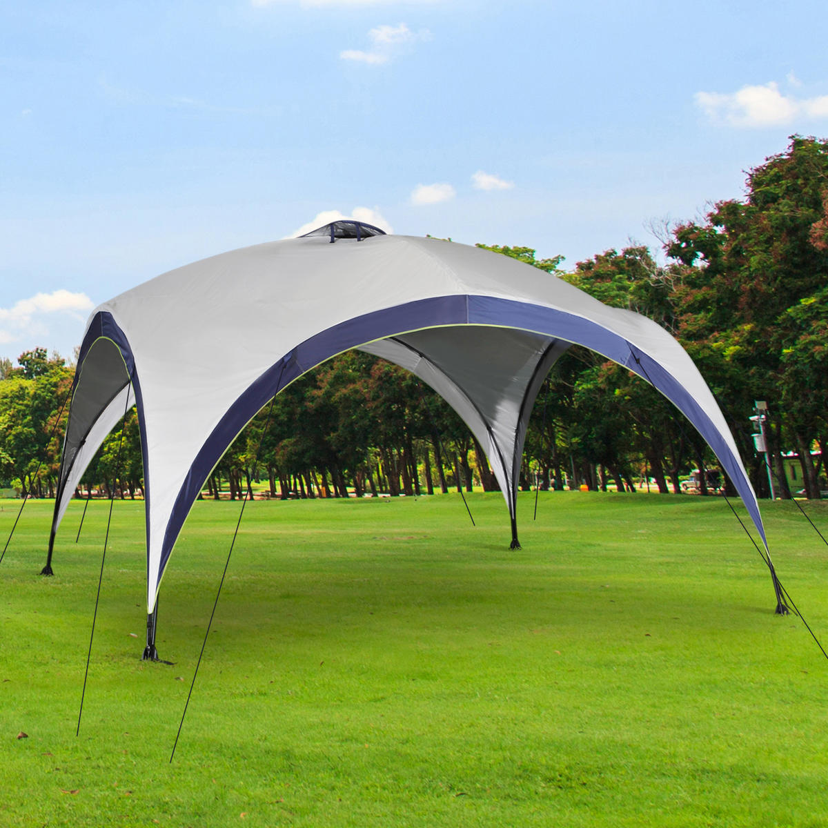 GARTENZELT Cremeweiß, Polyester, Metall - Creme, Kunststoff (400/400cm) - Outsunny