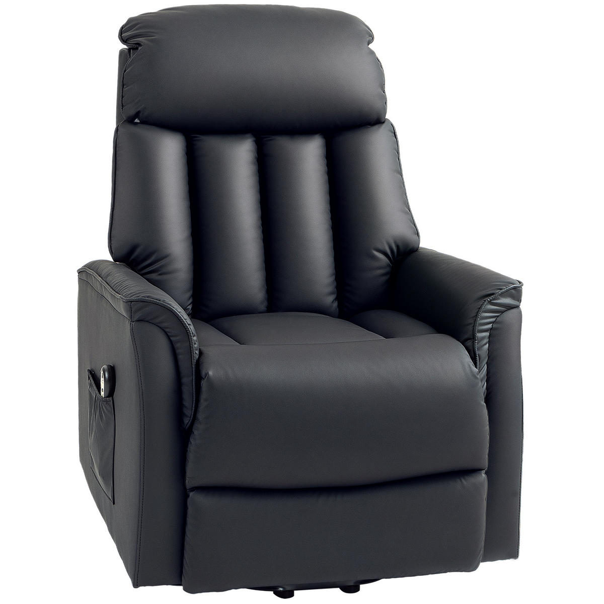 AUFSTEHSESSEL DE-06380 45° Anhebung, 145° neigbar, Kunstleder Schwarz - Schwarz, Metall (80/104/94cm) - ComfortXL