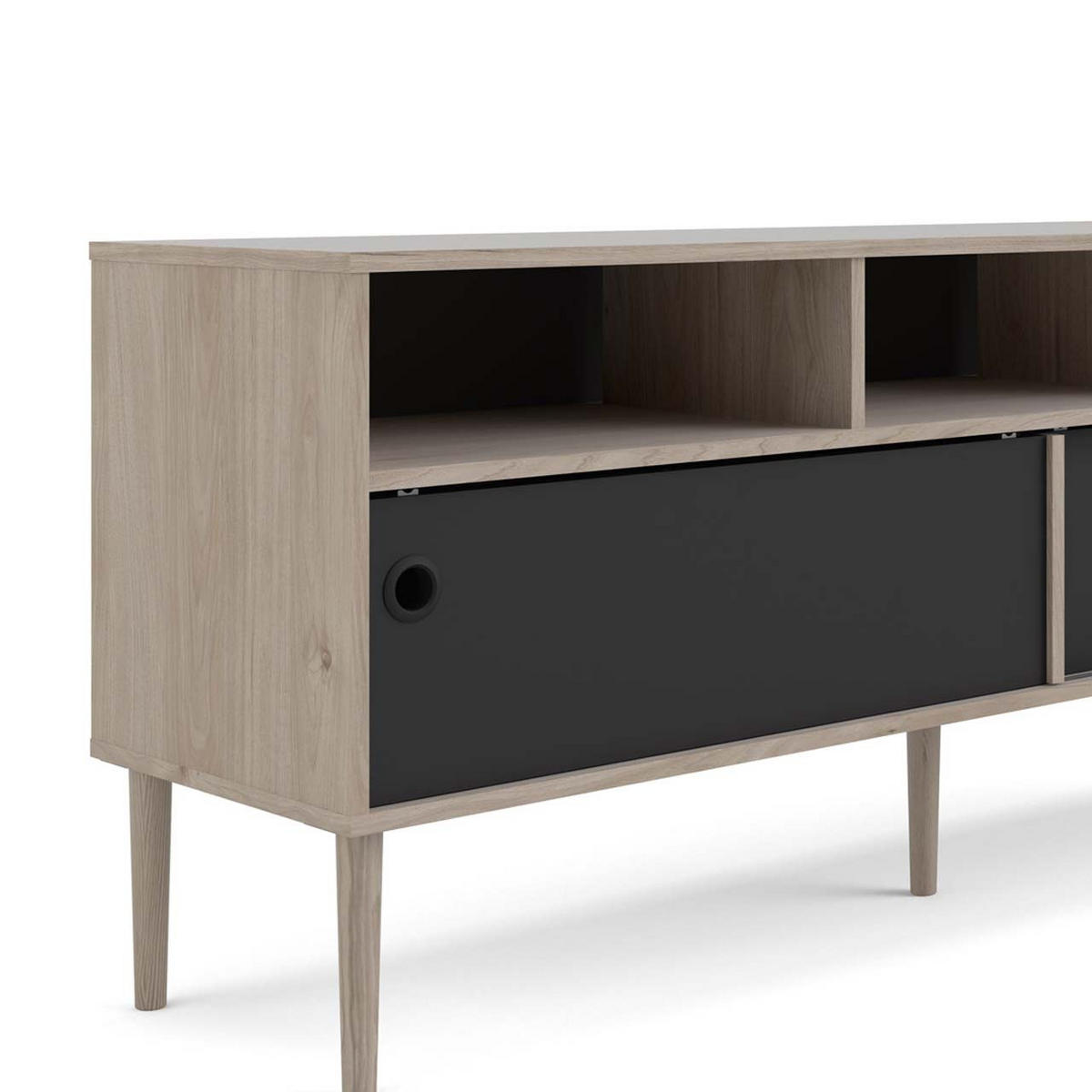 TV-ELEMENT Schwarz - Schwarz, Holzwerkstoff (148/64/41cm) - ebuy24