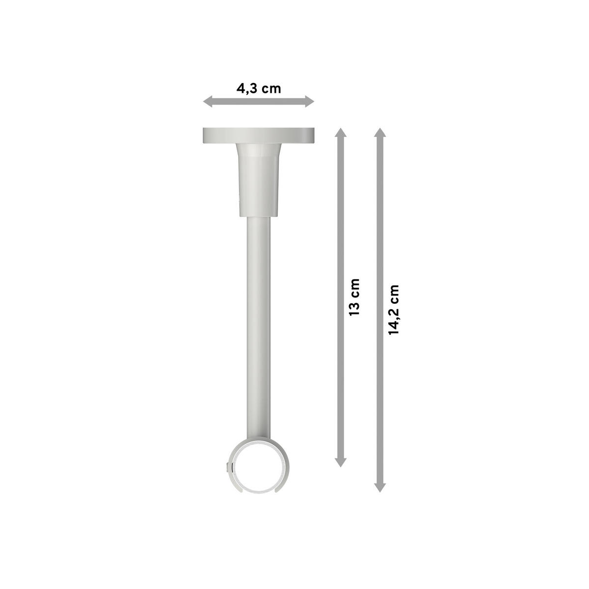 GARDINENSTANGEN-SET Sonette Mavell 280 cm (geteilt in 2 x 140 cm), 1-läufig, 20 mm Ø Weiß - Chromfarben/Weiß, Metall (280cm) - INTERDECO
