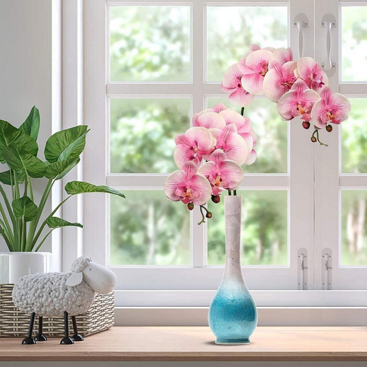 KUNSTBLUME Orchideenzweig 4-teiliges Set Rosa - Rosa, Kunststoff (73cm)