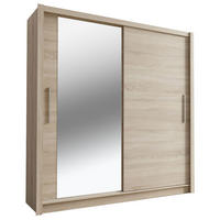 SCHIEBETÜRENSCHRANK Baku sonoma eiche 155 / 62 / 214,4cm - Braun/Sonoma Eiche, Holz/Holzwerkstoff (155/215/62cm) - Feldmann-Wohnen