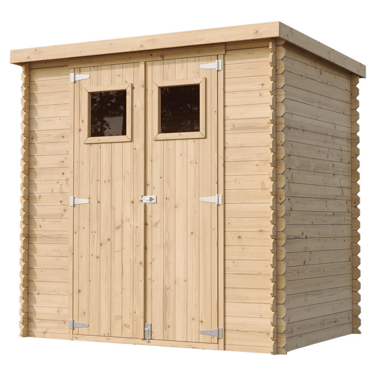 HOLZHAUS GARTENHAUS mit imprägniertem Boden B204xL142xH200 cm/ 2,22 m2 - M311+M311G - Beige, Holz (204/206/142cm) - Timbela