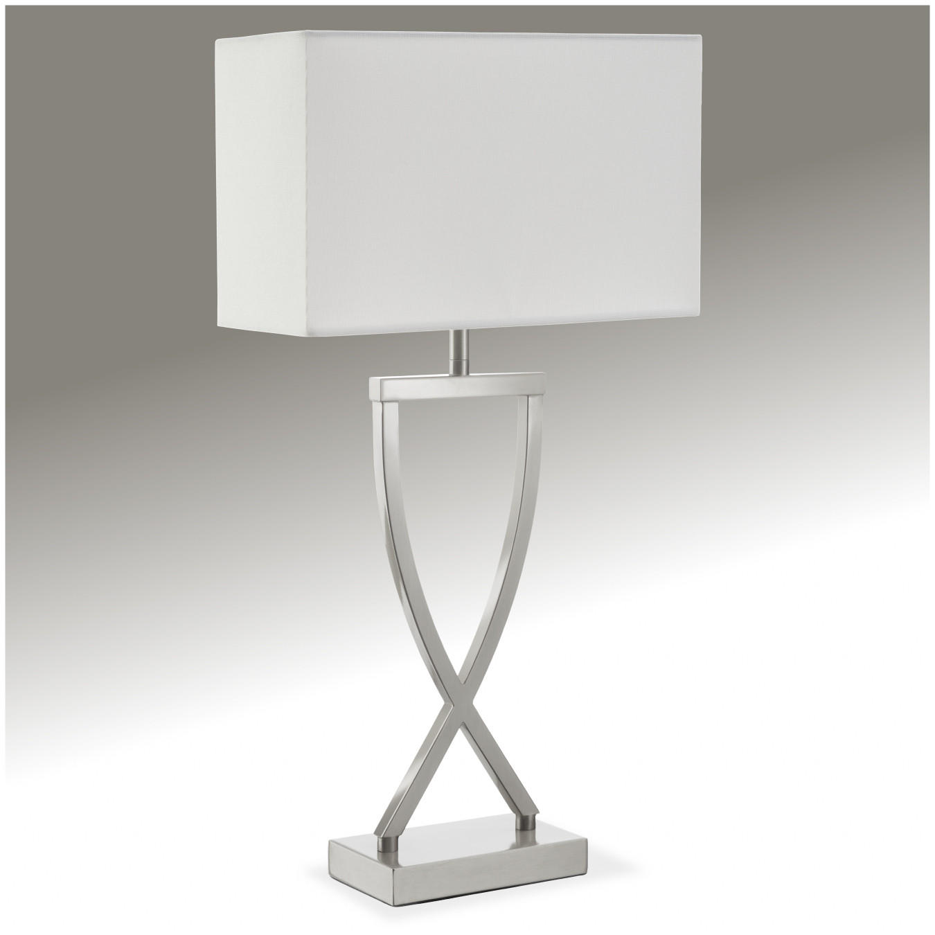 TISCHLEUCHTE Avina,27 x 12 x 51,5 cm,nickelfarben - Nickelfarben, Metall (12/27/51.5cm) - tectake