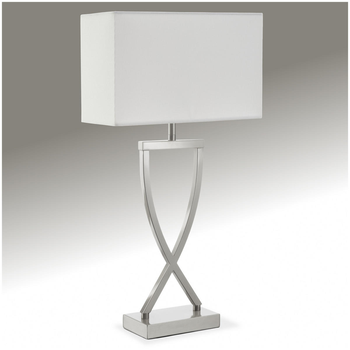 TISCHLEUCHTE Avina,27 x 12 x 51,5 cm,nickelfarben - Nickelfarben, Metall (12/27/51.5cm) - tectake