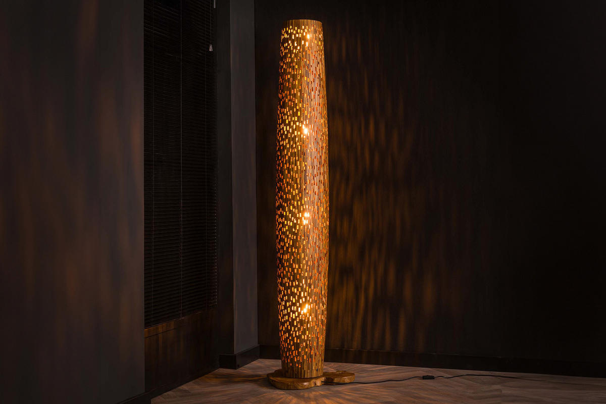 STEHLAMPE EDEIA Holz - Braun, Holz (40/40/184cm) - KAWOLA
