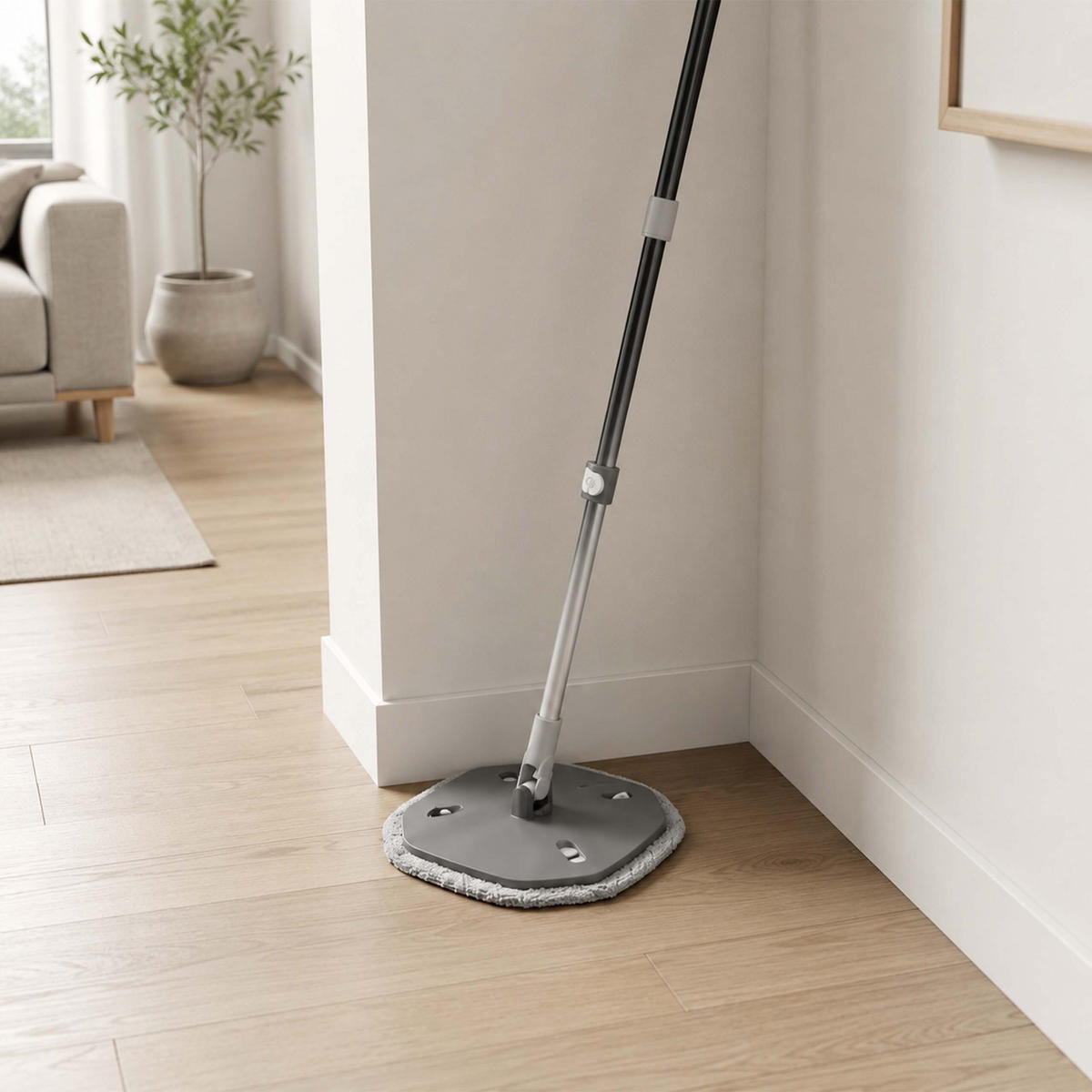 MOP Antracit Šedá Oranžová rotační-kbelík 6 l oddělená voda 2dílná-sada mikrovlákno tyč - různobarevná, kov/textil (34/20/33cm) - Relaxdays