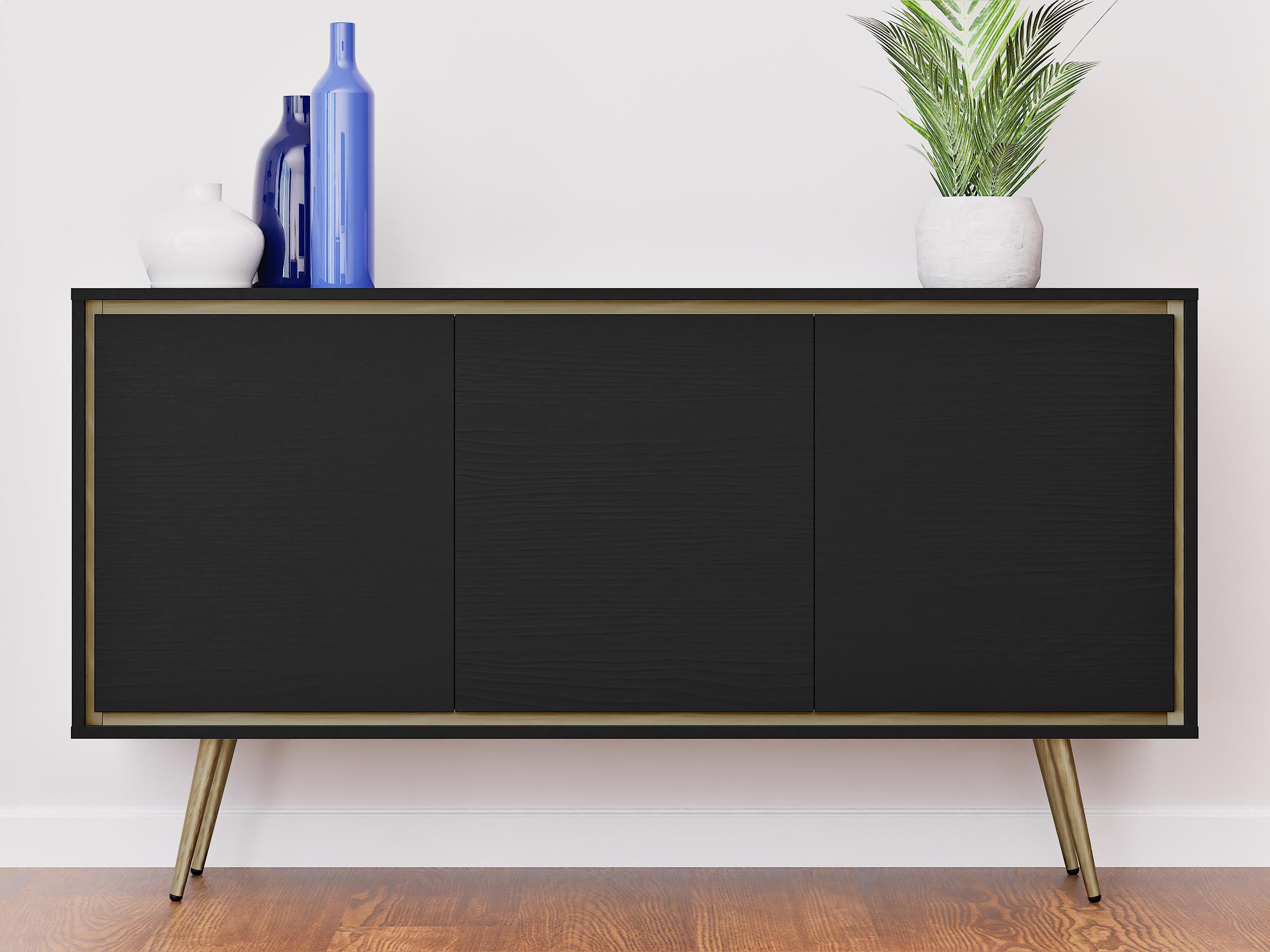 Thumbnail - Mirjan24 Kommode, Schwarz, Holzwerkstoff, Rechteckig,Rechteckig, 150x80x40 cm, Wohnzimmer, Kommoden & Sideboards, Kommod...