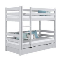 ETAGENBETT N01 mit Schublade Grau 90/180 - Grau, Naturmaterialien/Holz (90/180cm) - N-Wood