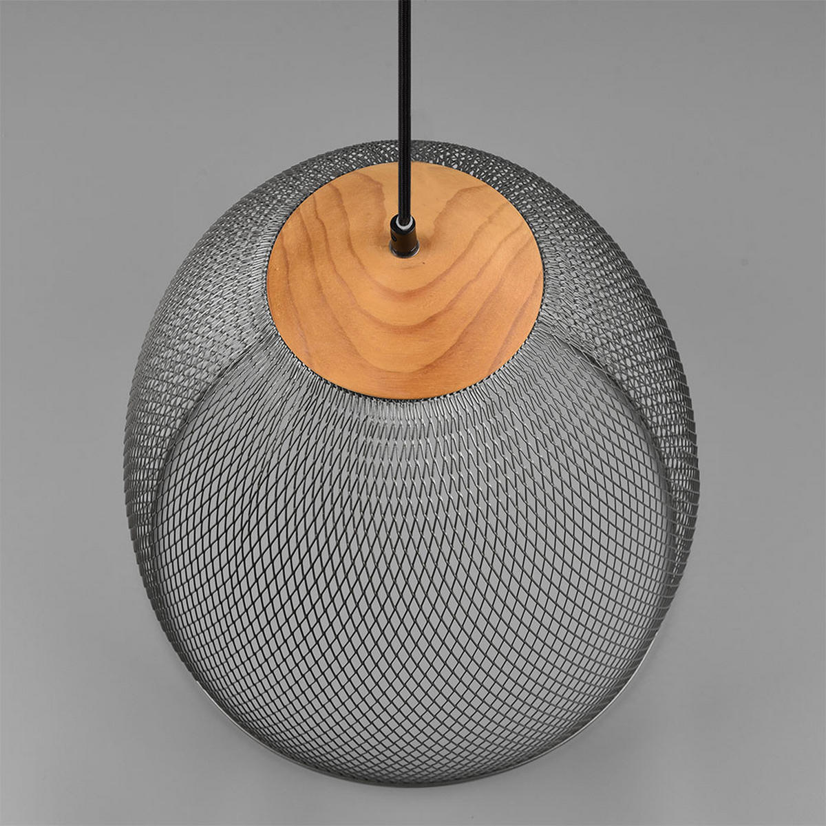 PENDELLEUCHTE Metall Schwarz matt - Schwarz, Holz (40/40/150cm)