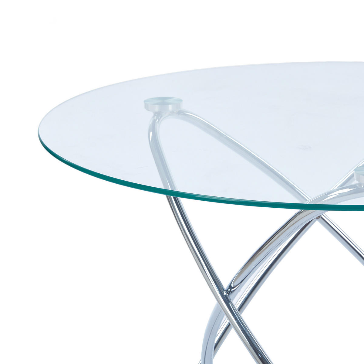 ESSTISCH 80/80/75 cm chrom aus Glas mit Metallgestell pflegeleichter Oberfläche - Chromfarben, Glas (80/80/75cm) - OKWISH