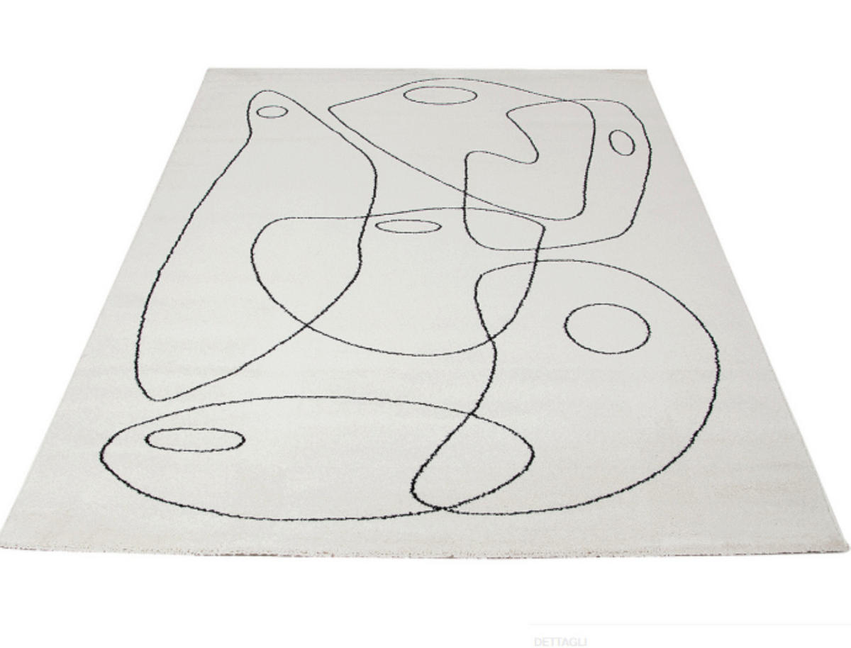 TEPPICH modern Wohn-/Schlafzimmer Flachgewebe PENNY Weiß 160x230 cm - Weiß, Textil (160/230cm) - Novatrend