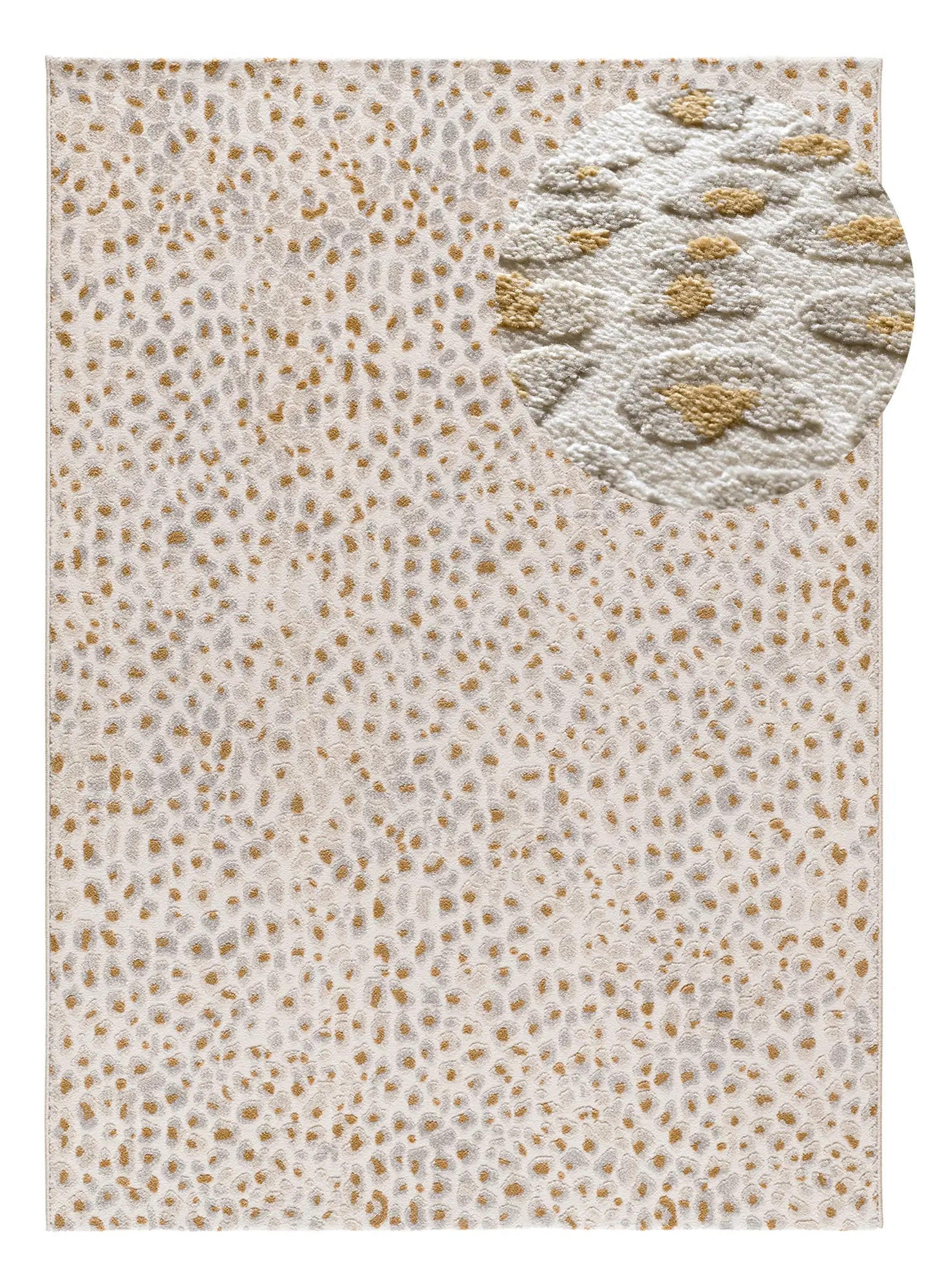Atticgo Kurzflorteppich Hellgrau, Creme 160x230 cm