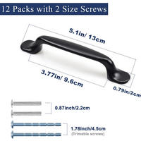 MÖBELGRIFF Schwarz 12er-Set 96 mm - Schwarz, Metall (0.22/1.95/1.3cm)