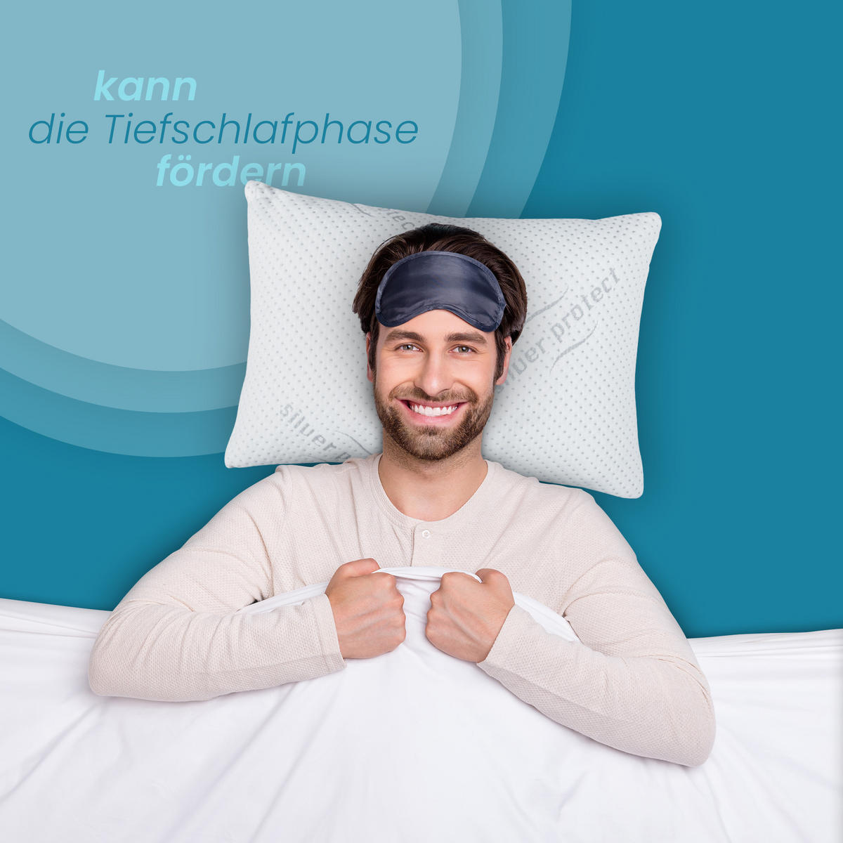 NACKENKISSEN Silver Protect 60x40x10cm - Weiß, Textil (60/40cm) - Bestlivings