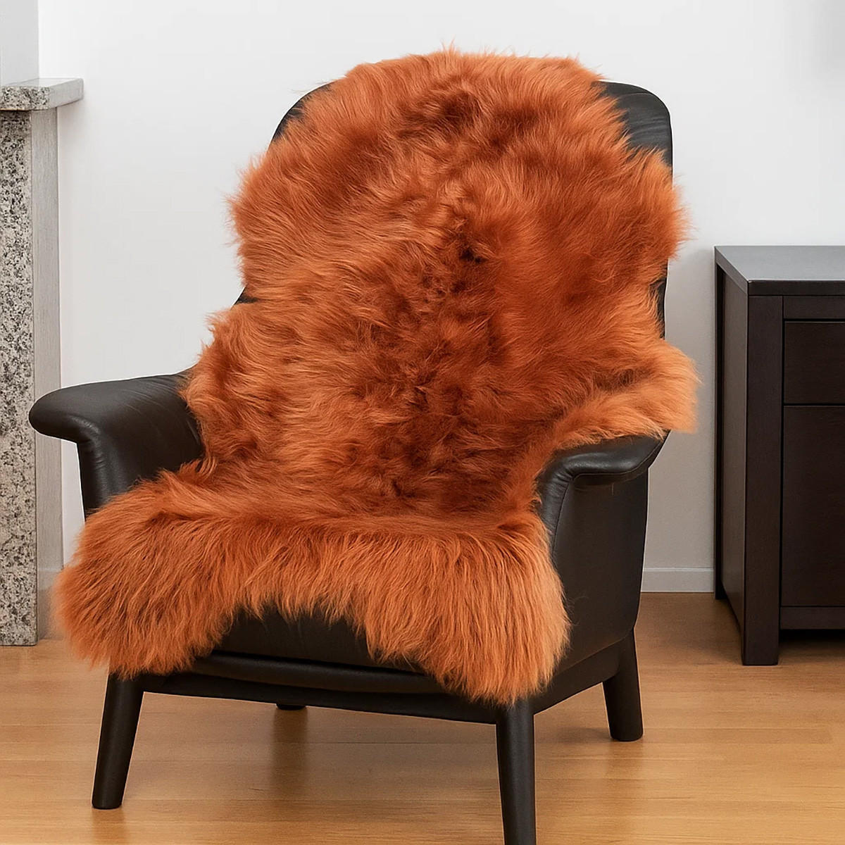 SCHAFFELL Island Kastanienbraun Langhaar 2. Wahl ca. 110 cm - Kastanienfarben/Rotbraun, Fell (60/110cm) - Provellus