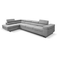 ECKSOFA Marlene IV L-Form mit verstellbaren Kopfstützen Schlaffunktion Bettkasten 347 cm links hellgrau - Hellgrau, Kunststoff (347/202cm) - Margaret Hadas24