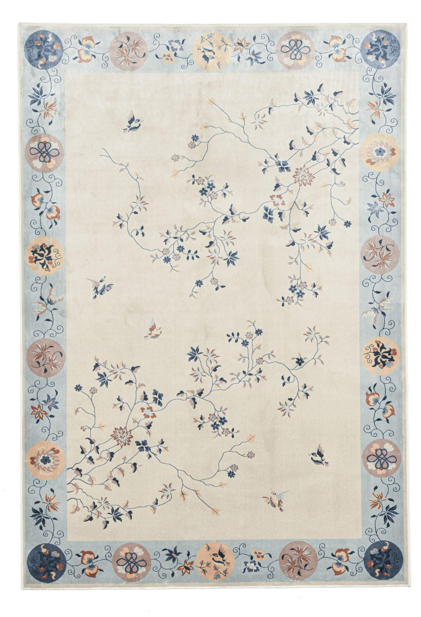 Gino Falcone Flachwebeteppich Hellblau 60x120 cm