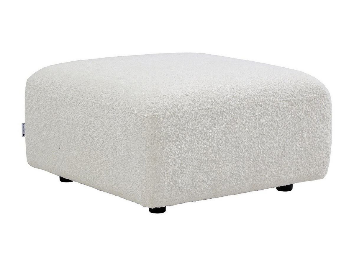 SITZHOCKER - 1 Person - stoff - gebrochenes weiß Danepi - Weiß, Holz/Textil (81/45/81cm) - Vente-Unique