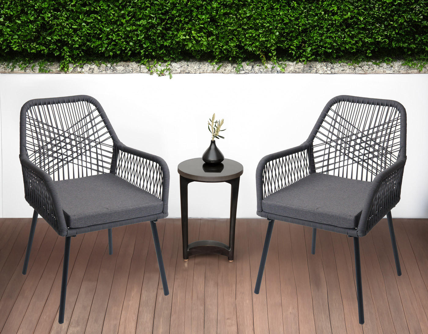 GARTENSTUHL Anthrazit, Grau - Anthrazit/Grau, Textil (54/81/62cm) - MCW