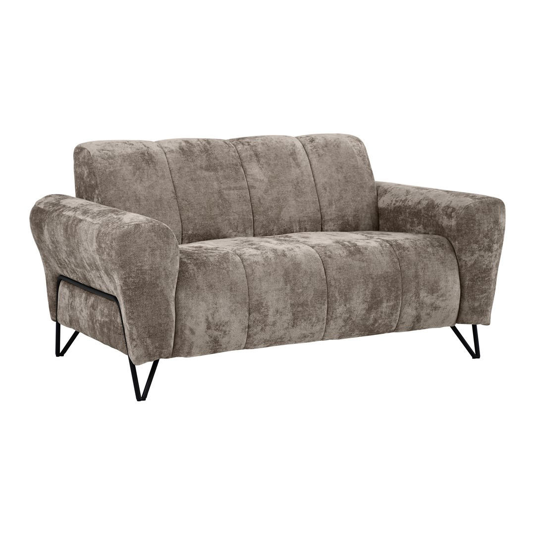 2-SITZER SOFA Volare braun - Schwarz/Braun, Textil/Metall (160/83/98cm) - Beautysofa
