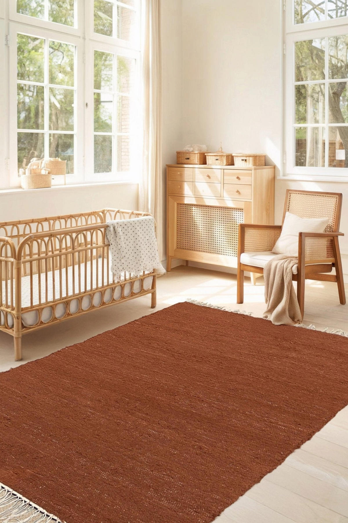 TEPPICH aus recycelter Baumwolle handgewebt bruin - Braun, Naturmaterialien (120/170cm) - AFK Living