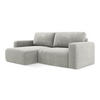 ECKSOFA mit Schlaffunktion links Chenille Stoff Grau - Hellgrau/Schwarz, Kunststoff/Textil (149/244cm) - Makamii