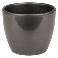 LENI Blumentopf Sylt Keramik Ø 11 cm Höhe 10 cm rund Dunkelsilber Metallic glänzend - Silberfarben, Keramik (11/10cm) - LENI