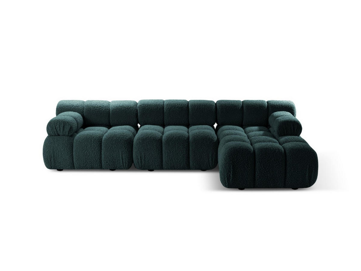 ECKSOFA modular rechts Bellis aus Boucle petrol 4 Sitzplätze - Petrol, Textil (155/282cm) - Micadoni