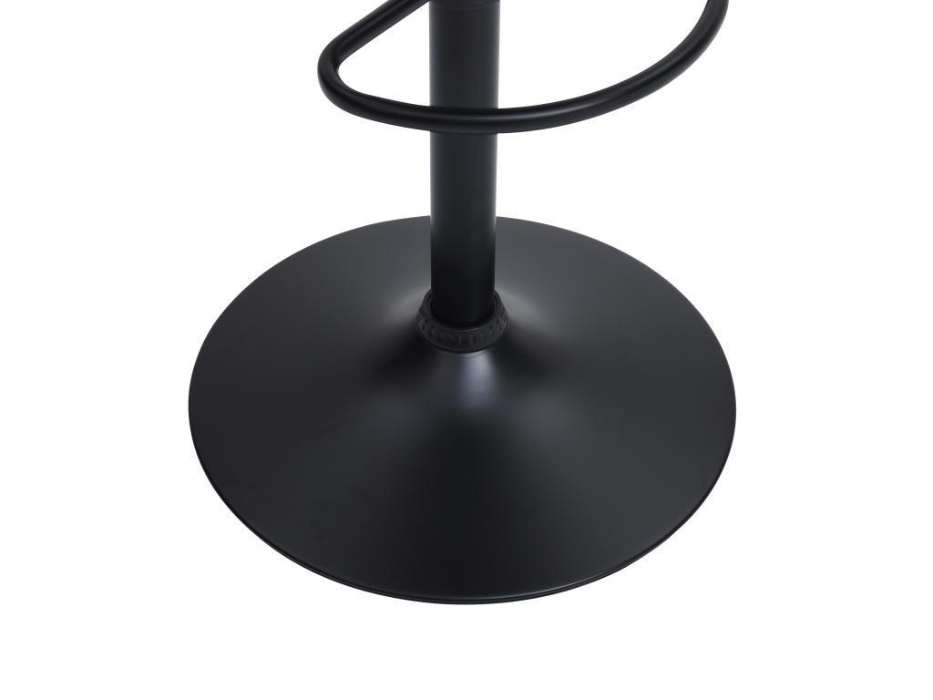 BARHOCKER höhenverstellbar - Cord & schwarzes Metall - Cremefarben - MASURIE - Creme, Textil (53.5/115/46cm) - Vente-Unique