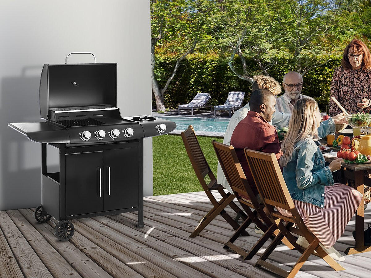 GASGRILL feria 5 Schwarz - Grau, Metall (57/104/118cm) - Habitat Garten