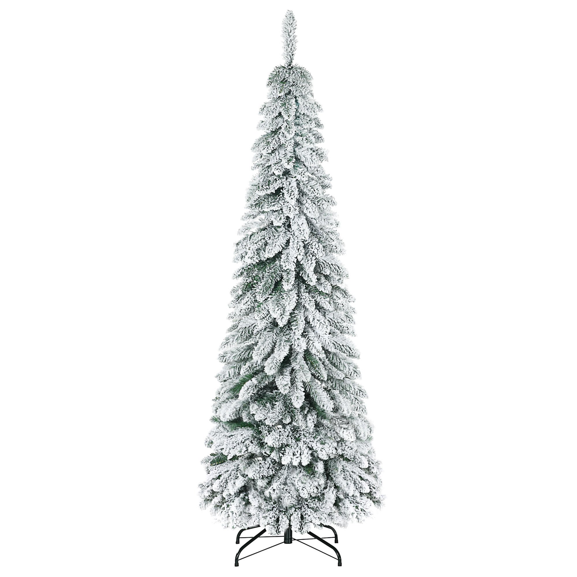 KÜNSTLICHER Weihnachtsbaum 180 cm Kunst Tannenbaum mit Kunstschnee, Indoor - Grün, Kunststoff (180cm) - HOMCOM