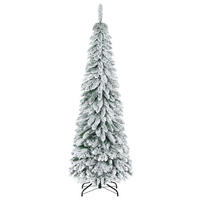 KÜNSTLICHER Weihnachtsbaum 180 cm Kunst Tannenbaum mit Kunstschnee, Indoor - Grün, Kunststoff (180cm) - HOMCOM