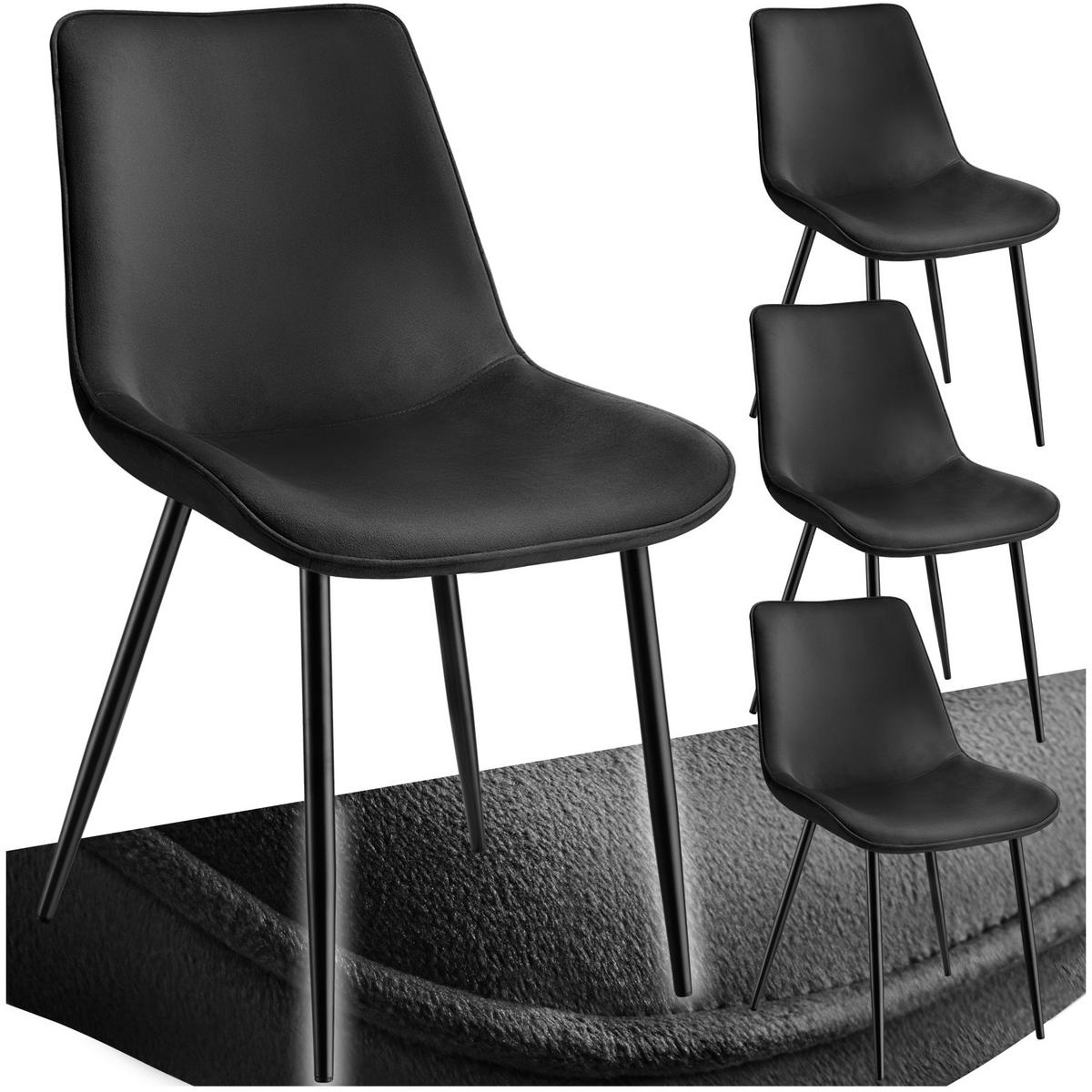 STUHL 4er Set Monroe 48 x 59 x 82 5 cm schwarz - Schwarz, Kunststoff (48/82.5/59cm) - tectake